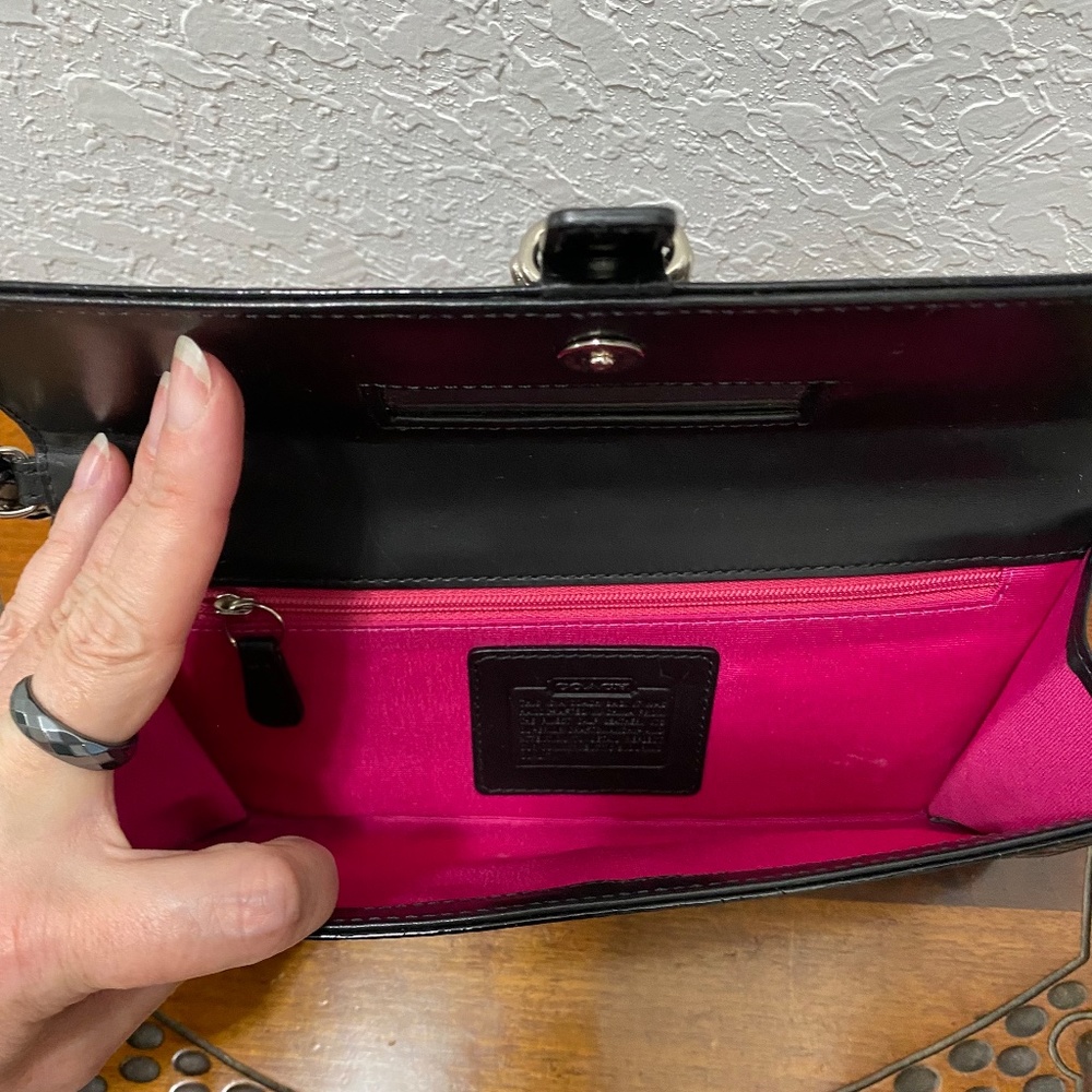 Coach Wallet, Black, Leather, Wristlet - Picture 8 of 10